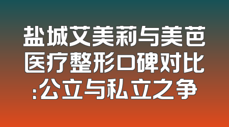 盐城艾美莉与美芭医疗整形口碑对比：公立与私立之争