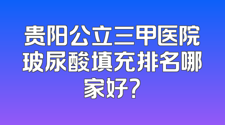 贵阳公立三甲医院玻尿酸填充排名哪家好？