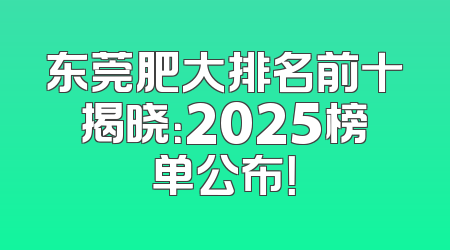 东莞肥大排名前十揭晓：2025榜单公布！