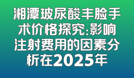 湘潭玻尿酸丰脸手术价格探究：影响注射费用的因素分析在2025年