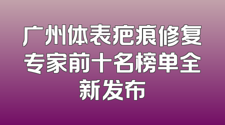 广州体表疤痕修复专家前十名榜单全新发布
