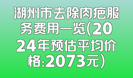 湖州市去除肉疤服务费用一览（2024年预估平均价格：2073元）