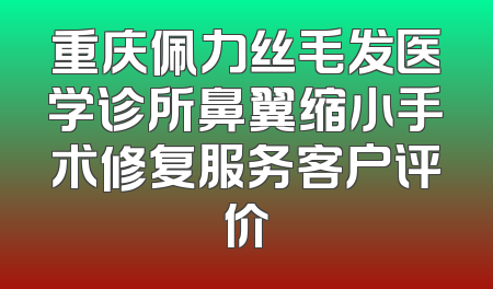 重庆佩力丝毛发医学诊所鼻翼缩小手术修复服务客户评价