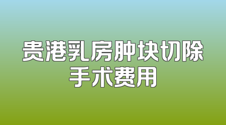贵港乳房肿块切除手术费用