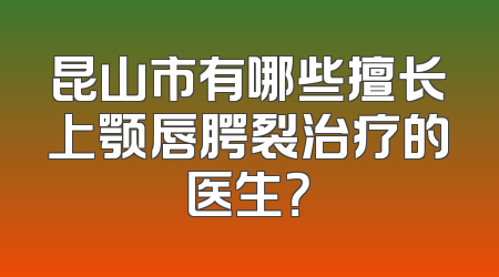 昆山市有哪些擅长上颚唇腭裂治疗的医生？