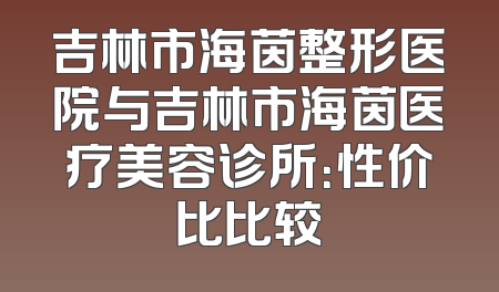 吉林市海茵整形医院与吉林市海茵医疗美容诊所：性价比比较