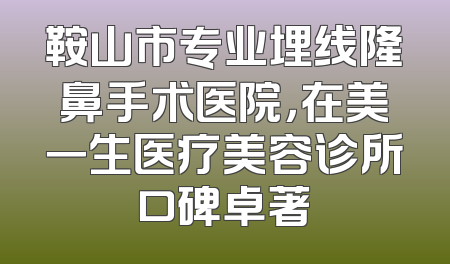 鞍山市专业埋线隆鼻手术医院，在美一生医疗美容诊所口碑卓著