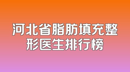 河北省脂肪填充整形医生排行榜