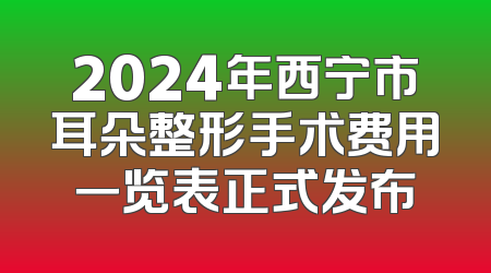 2024年西宁市耳朵整形手术费用一览表正式发布