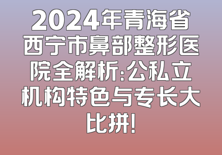 2024年青海省西宁市鼻部整形医院全解析：公私立机构特色与专长大比拼！