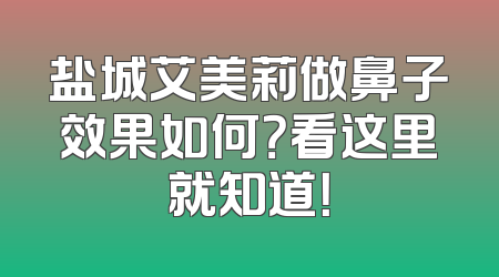 盐城艾美莉做鼻子效果如何？看这里就知道！
