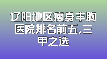 辽阳地区瘦身丰胸医院排名前五，三甲之选