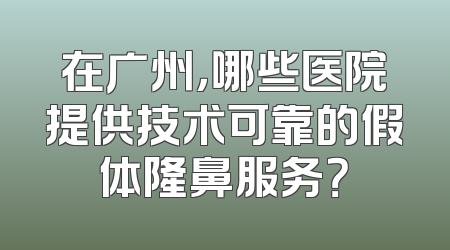 在广州，哪些医院提供技术可靠的假体隆鼻服务？