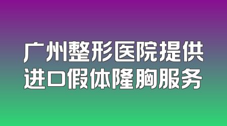 广州整形医院提供进口假体隆胸服务