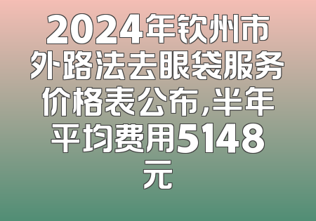 2024年钦州市外路法去眼袋服务价格表公布，半年平均费用5148元