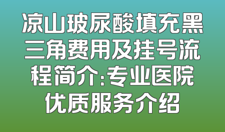 凉山玻尿酸填充黑三角费用及挂号流程简介：专业医院优质服务介绍