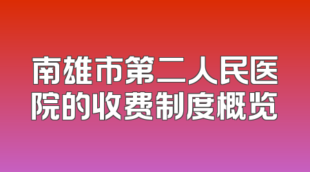 南雄市第二人民医院的收费制度概览