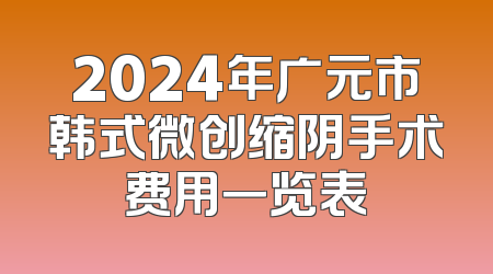2024年广元市韩式微创缩阴手术费用一览表