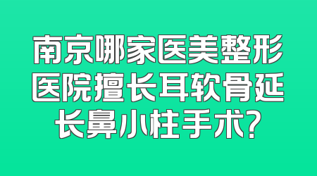 南京哪家医美整形医院擅长耳软骨延长鼻小柱手术？