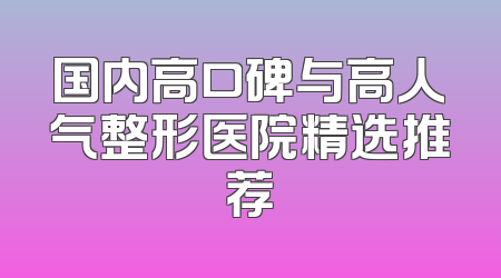 国内高口碑与高人气整形医院精选推荐