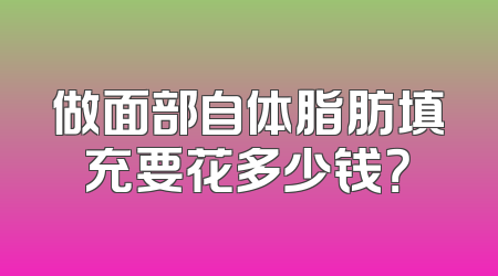 做面部自体脂肪填充要花多少钱？