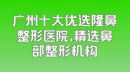 广州十大优选隆鼻整形医院，精选鼻部整形机构