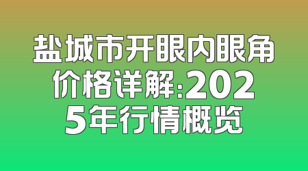 盐城市开眼内眼角价格详解：2025年行情概览