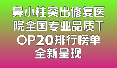 鼻小柱突出修复医院全国专业品质TOP20排行榜单全新呈现