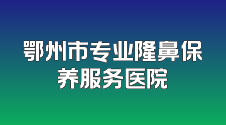 鄂州市专业隆鼻保养服务医院