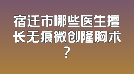 宿迁市哪些医生擅长无痕微创隆胸术？