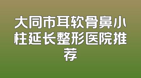 大同市耳软骨鼻小柱延长整形医院推荐