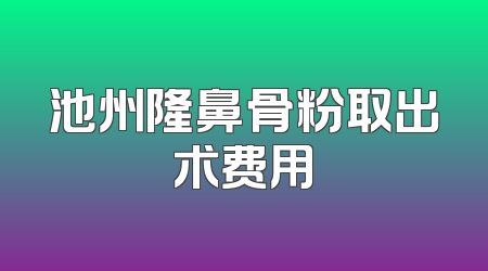 池州隆鼻骨粉取出术费用