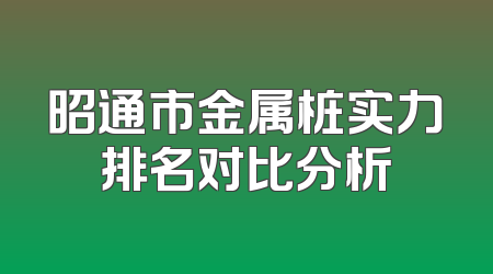 昭通市金属桩实力排名对比分析