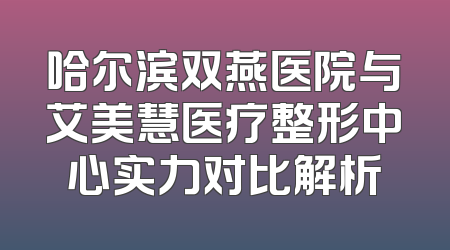 哈尔滨双燕医院与艾美慧医疗整形中心实力对比解析