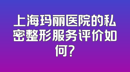 上海玛丽医院的私密整形服务评价如何？