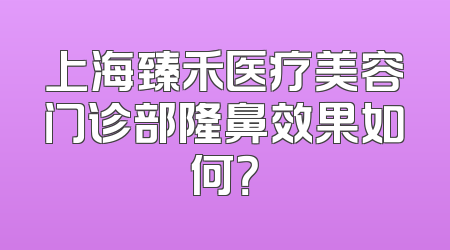 上海臻禾医疗美容门诊部隆鼻效果如何？