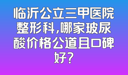 临沂公立三甲医院整形科，哪家玻尿酸价格公道且口碑好？