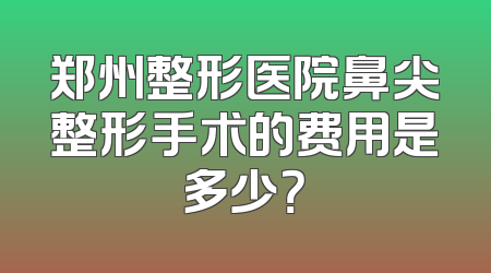 郑州整形医院鼻尖整形手术的费用是多少？