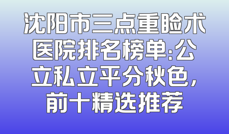 沈阳市三点重睑术医院排名榜单：公立私立平分秋色，前十精选推荐