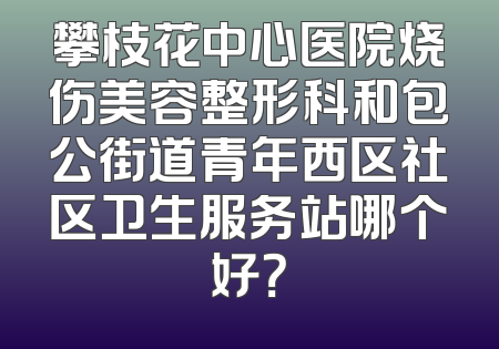 攀枝花中心医院烧伤美容整形科和包公街道青年西区社区卫生服务站哪个好？