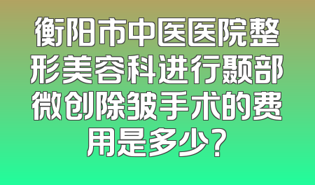 衡阳市中医医院整形美容科进行颞部微创除皱手术的费用是多少？