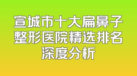 宣城市十大扁鼻子整形医院精选排名深度分析