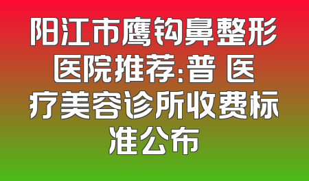阳江市鹰钩鼻整形医院推荐：普玥医疗美容诊所收费标准公布