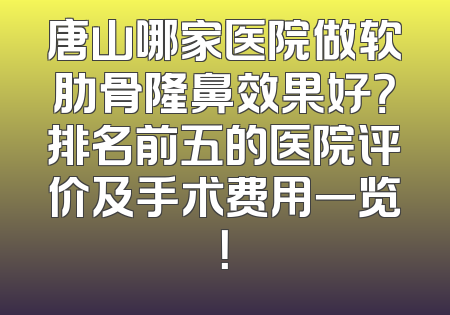唐山哪家医院做软肋骨隆鼻效果好？排名前五的医院评价及手术费用一览！