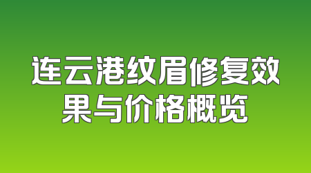 连云港纹眉修复效果与价格概览