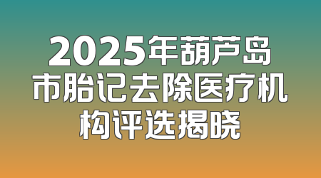 2025年葫芦岛市胎记去除医疗机构评选揭晓