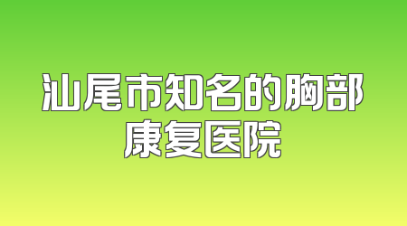 汕尾市知名的胸部康复医院