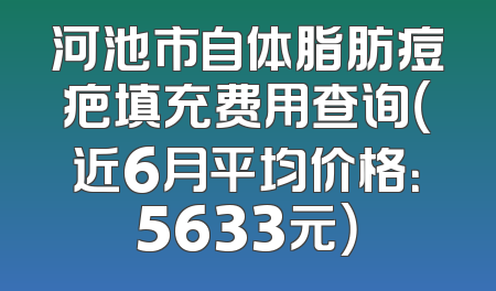 河池市自体脂肪痘疤填充费用查询（近6月平均价格：5633元）