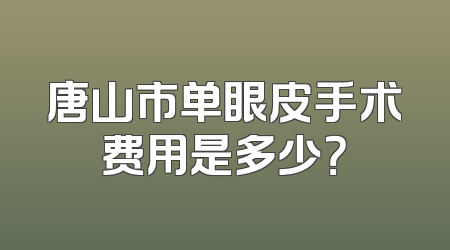 唐山市单眼皮手术费用是多少？