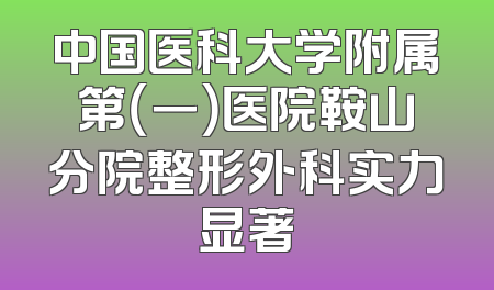 中国医科大学附属第（一）医院鞍山分院整形外科实力显著